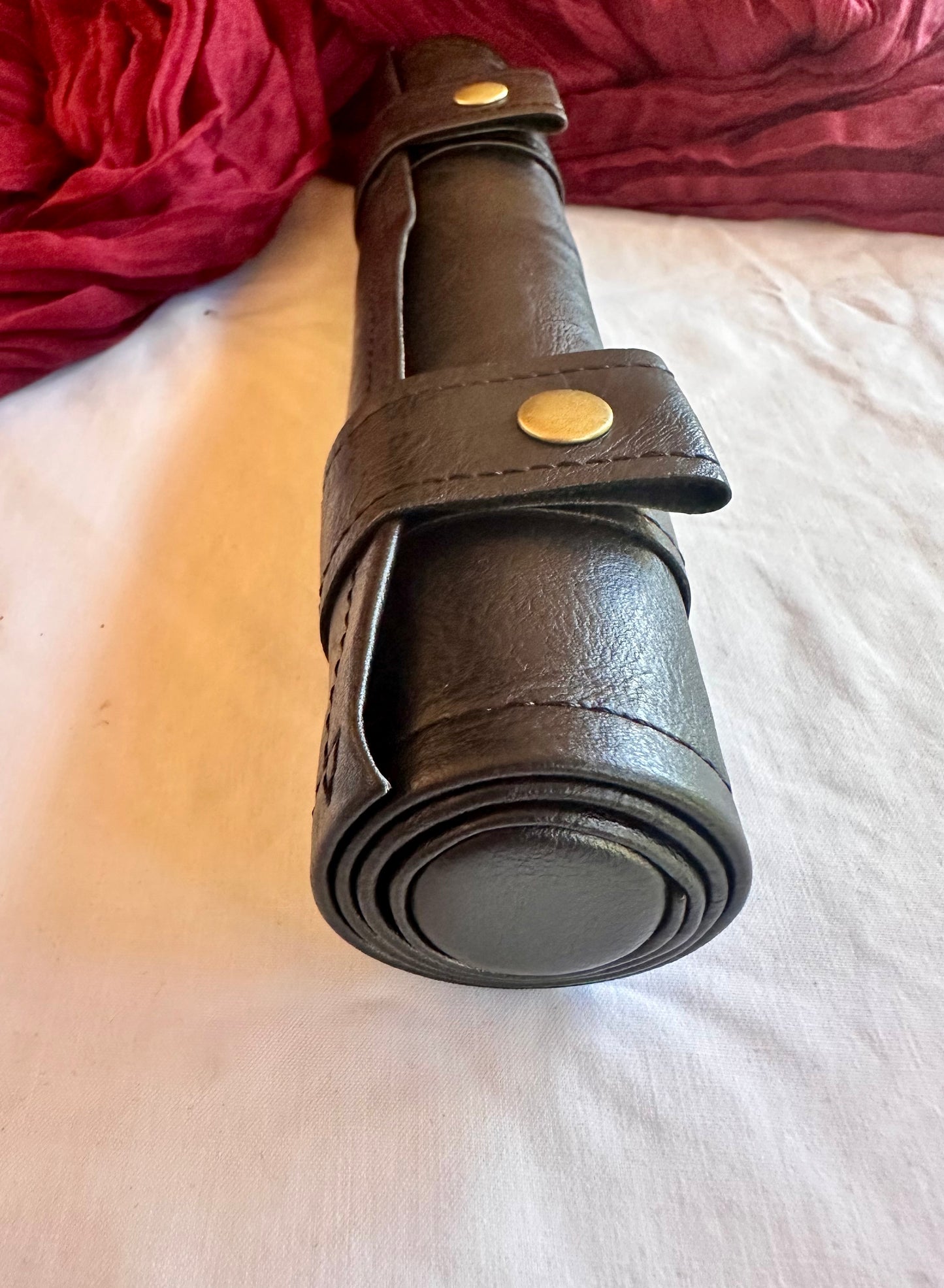 Pleather Dice Tray/ Mat Roll with Zippered Dice Compartment