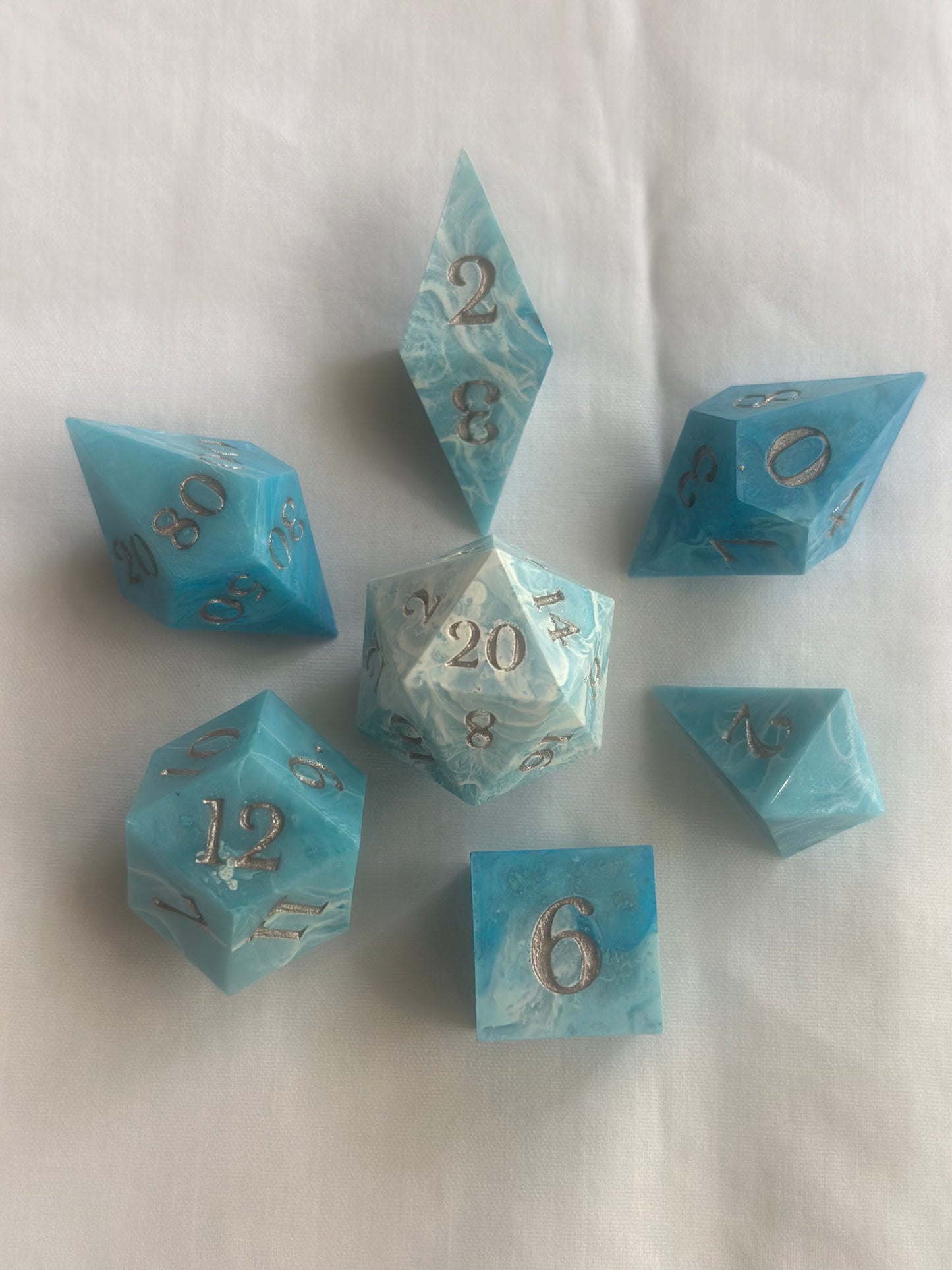 Rising Tides- 7 Piece Sharp Edged Dice Set