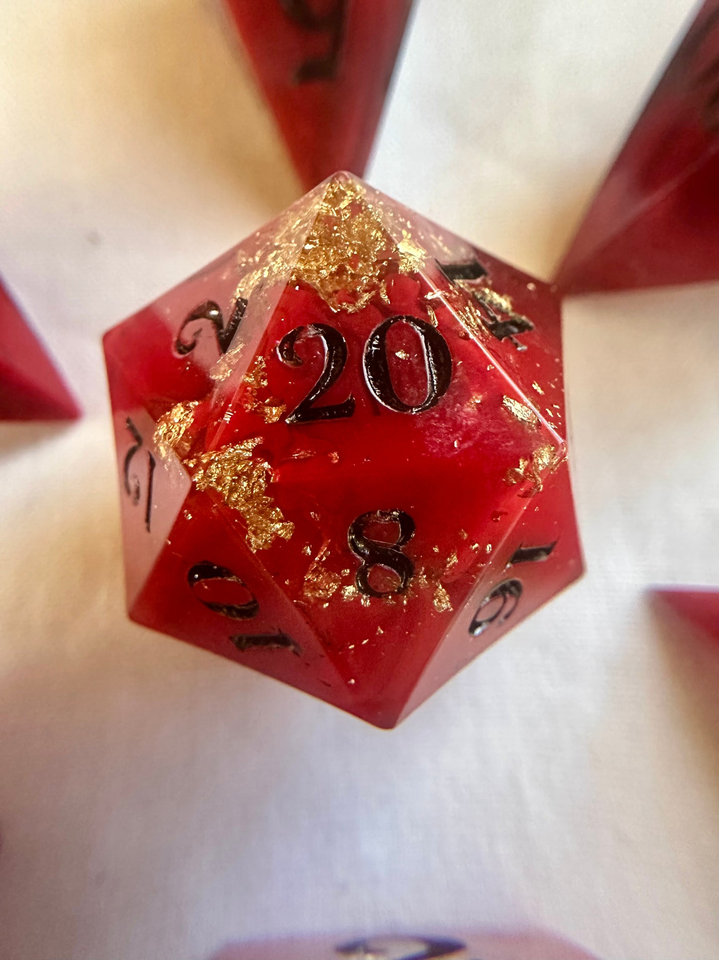 Red Royalty- 7 Piece Sharp Edged Dice Set