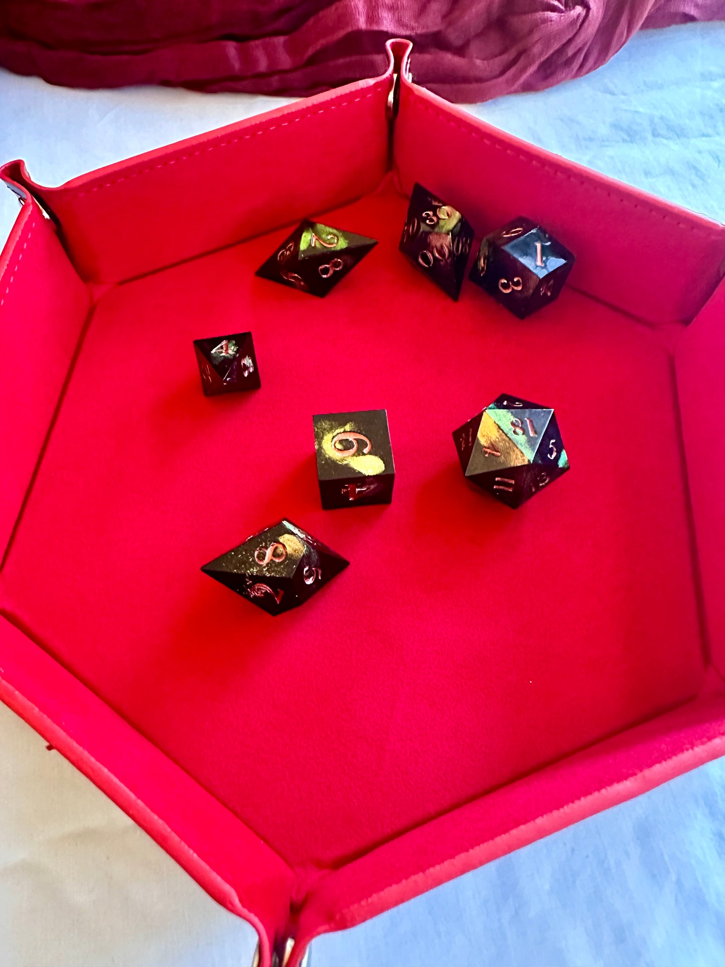 Hexagon Dice Tray- Various colours