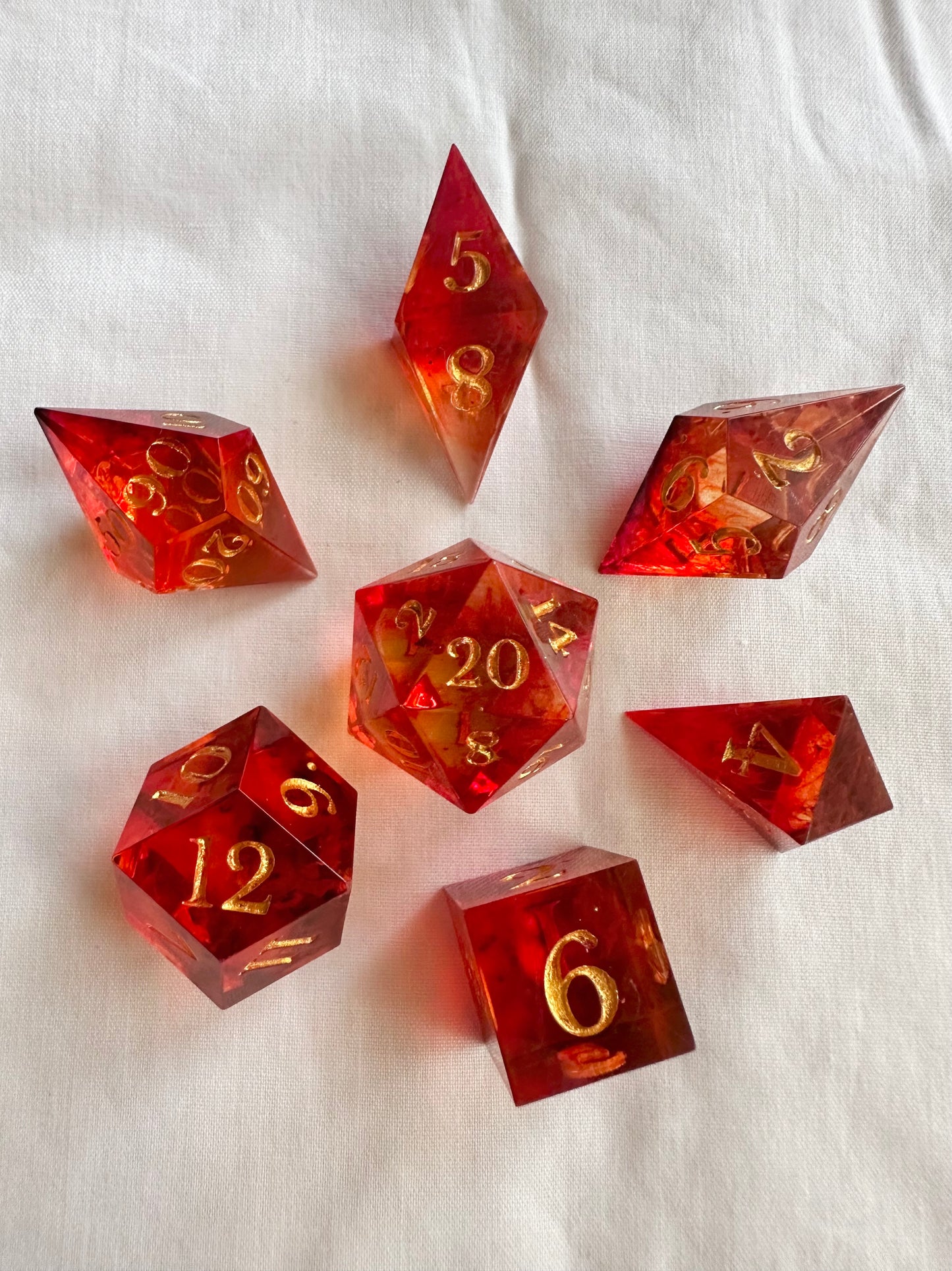 Blood Cleric- 7 Piece Sharp Edged Dice Set