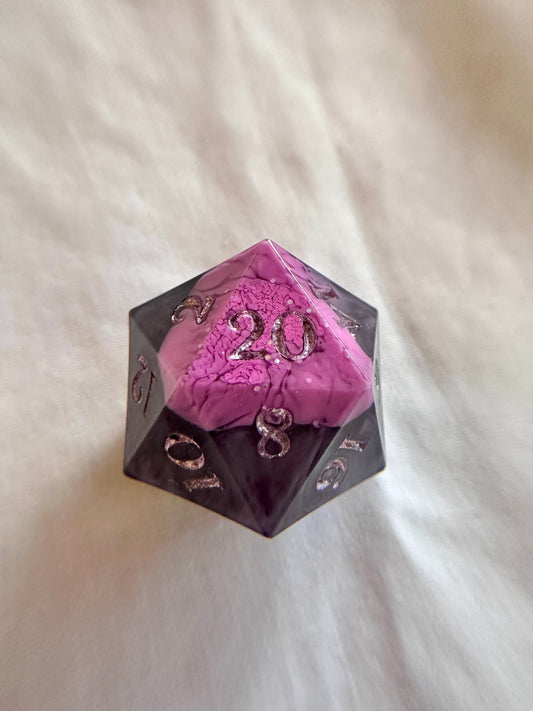 Cracked Pink Single D20