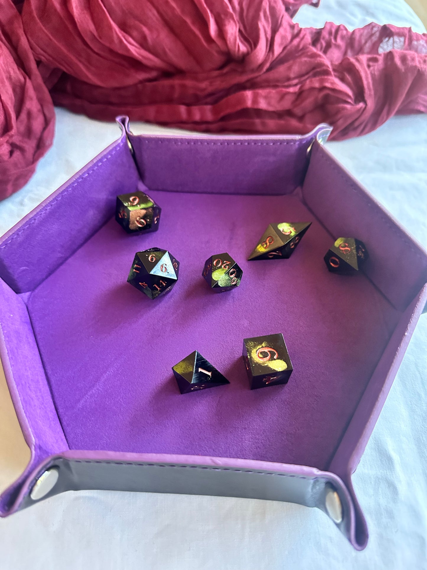 Hexagon Dice Tray- Various colours