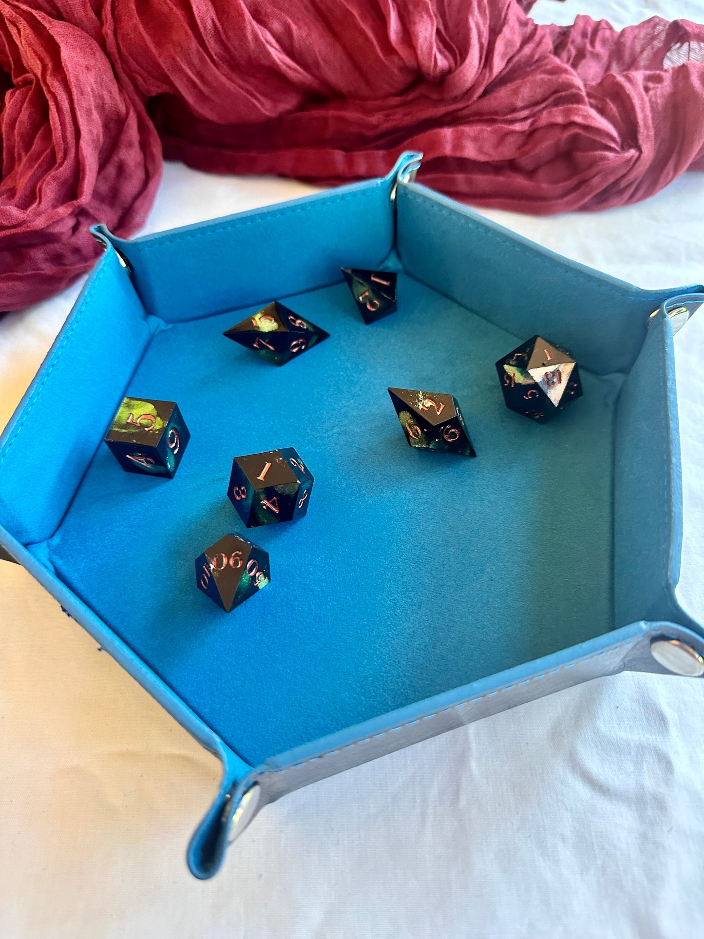 Hexagon Dice Tray- Various colours