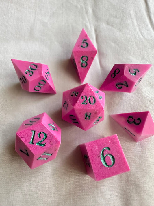 Porcelain Fairy- 7 Piece Sharp Edged Dice Set