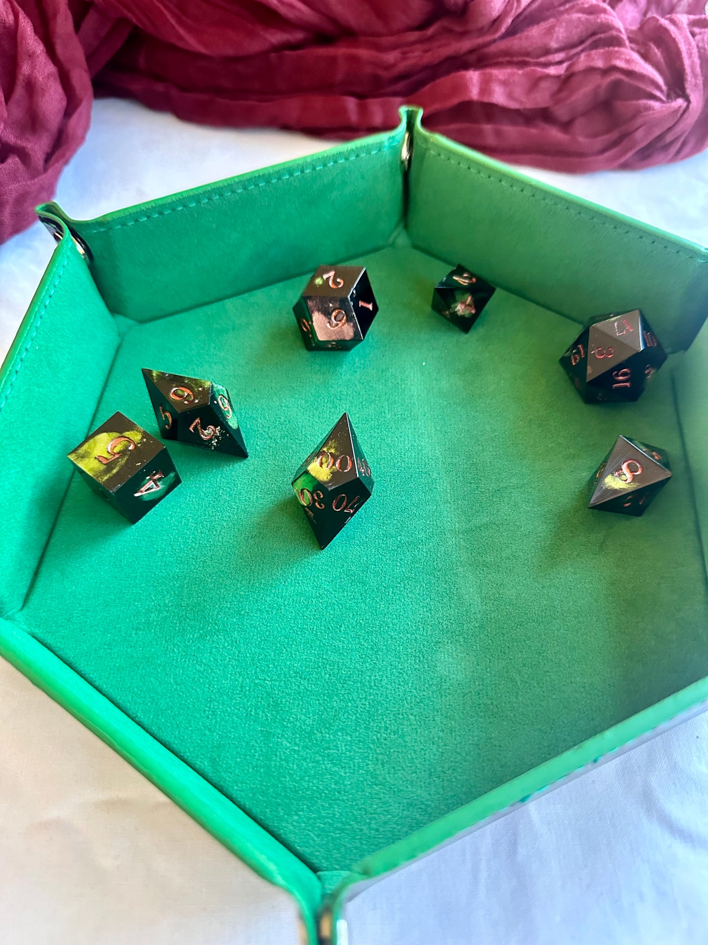 Hexagon Dice Tray- Various colours