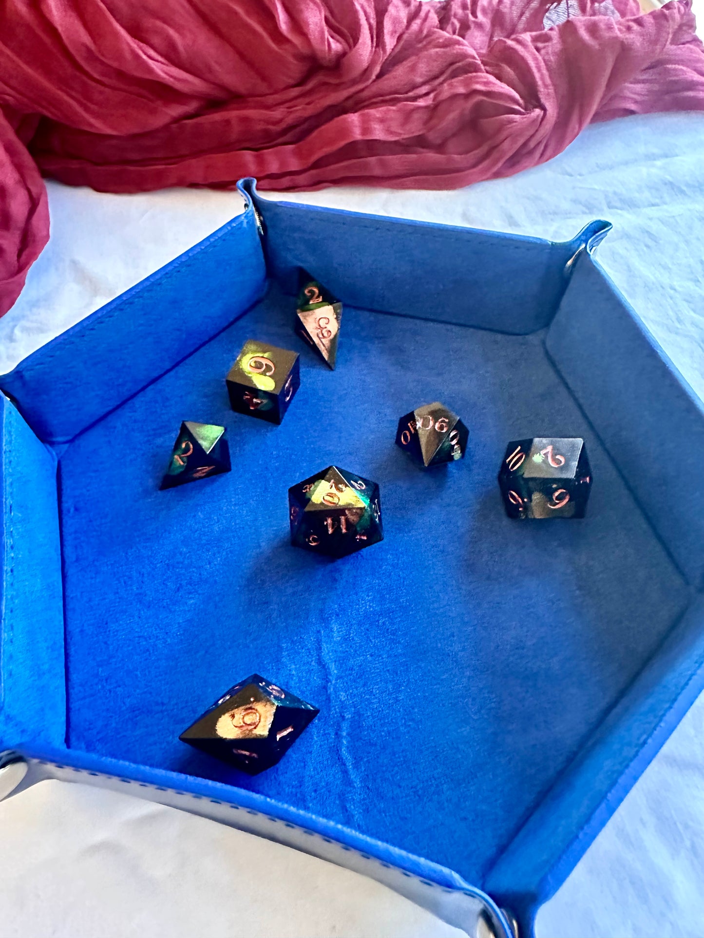 Hexagon Dice Tray- Various colours