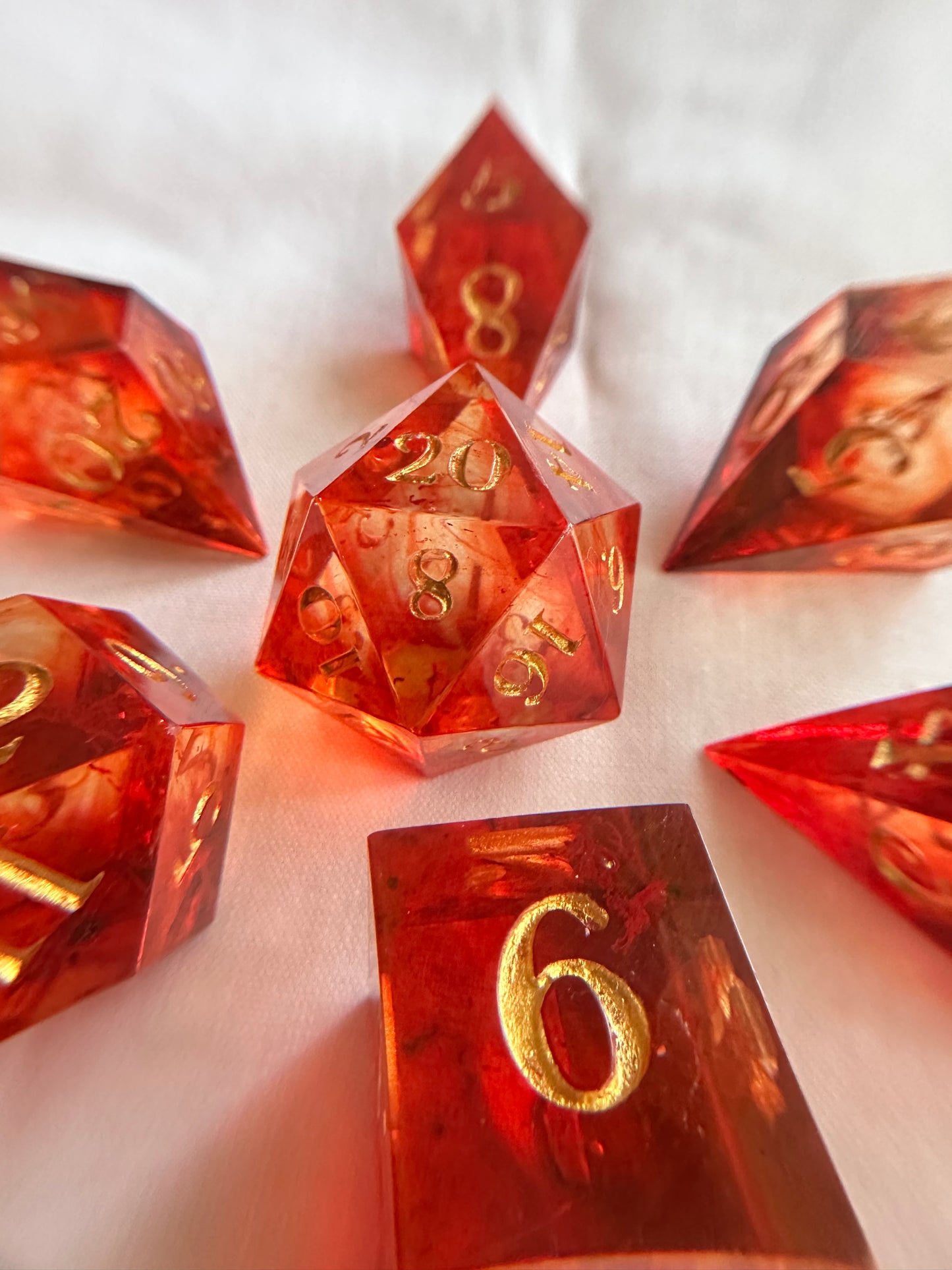 Blood Cleric- 7 Piece Sharp Edged Dice Set