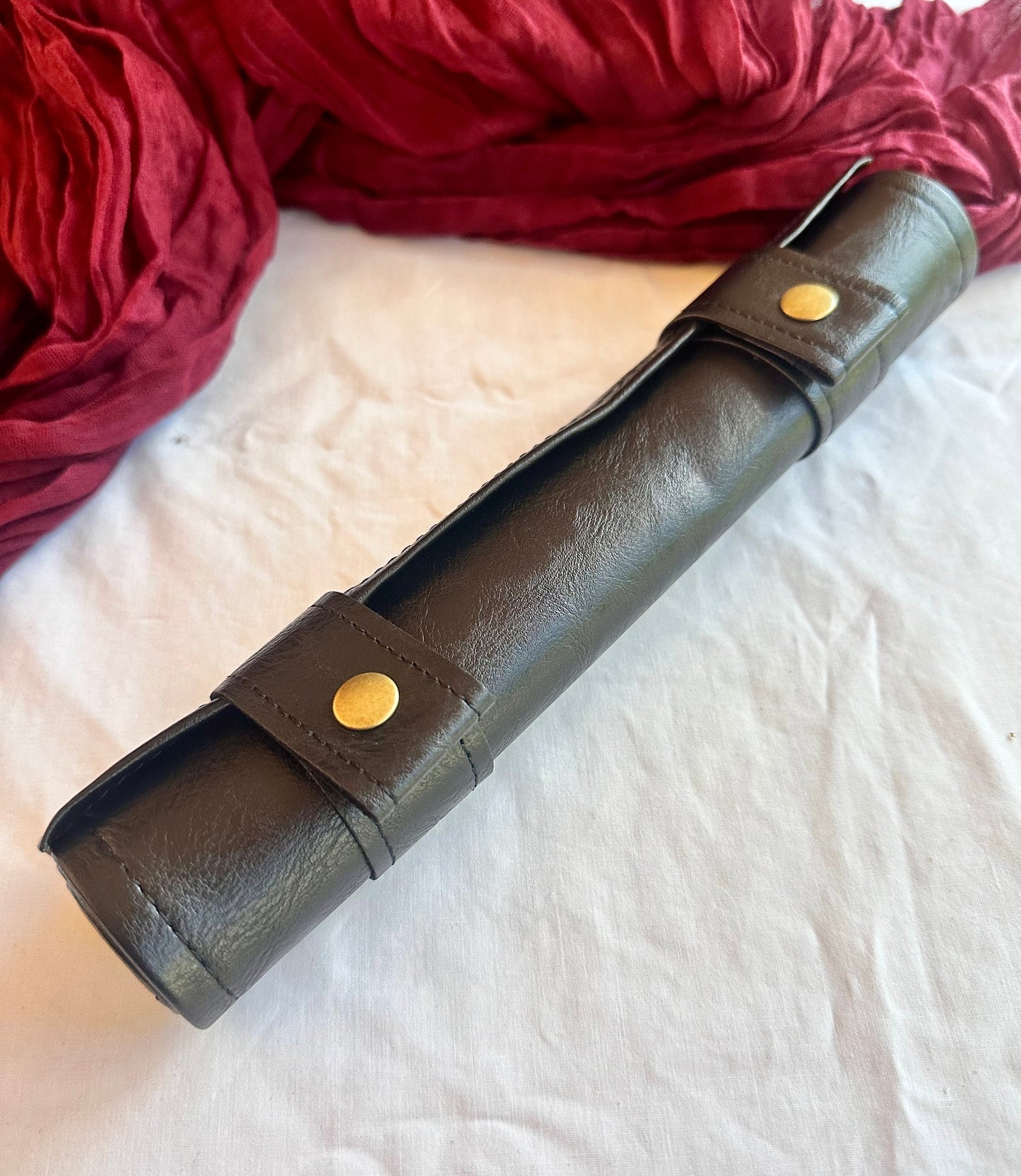 Pleather Dice Tray/ Mat Roll with Zippered Dice Compartment