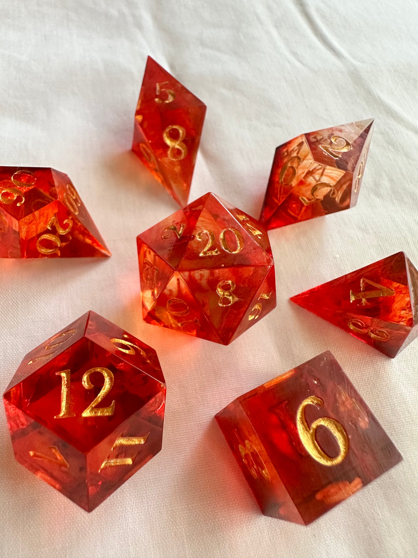 Blood Cleric- 7 Piece Sharp Edged Dice Set