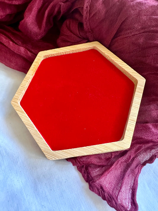 Bamboo & Velvet Hex Trays